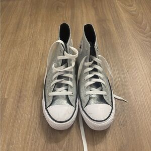 Converse Glittery Silver High-Tops